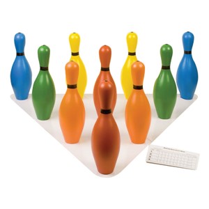Multi-Color Bowling Pin Set - Plastic