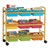 Bamboo Book Browser Cart w/ Nine Tubs - Vibrant Tub Color Combo