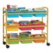 Bamboo Book Browser Cart w/ Nine Tubs - Vibrant Tub Color Combo