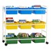 Leveled Reading Book Browser Cart w/ Six Large Divided & Three Large Open Tubs - Accessories not included