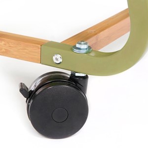 Double-Sided Bamboo Teaching Easel w/ Tubs & Lids - Casters