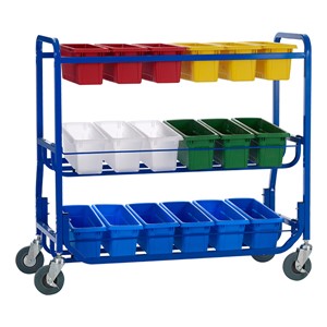 Library on Wheels w/ 18 Small Tubs