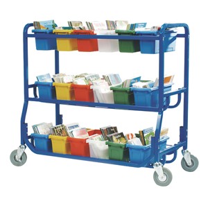 Library on Wheels w/ 18 Small Tubs