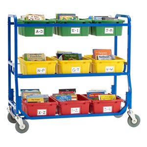 Library on Wheels w/ Nine Large Tubs