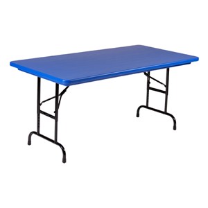 Colorful Blow-Molded Plastic Folding Table - Adjustable Height (24" W x 48" L)