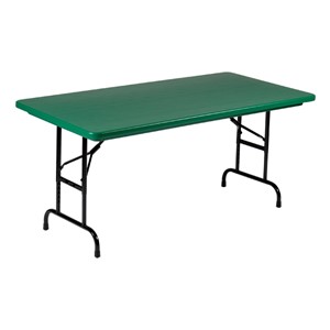 Colorful Blow-Molded Plastic Folding Table - Adjustable Height (24" W x 48" L)