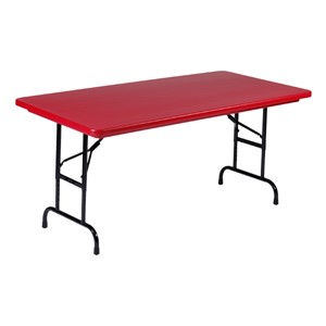 Colorful Blow-Molded Plastic Folding Table - Adjustable Height (30" W x 72" L)