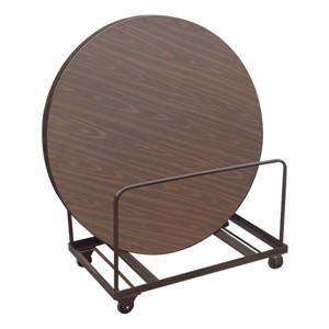 Edge-Stacking Round Folding Table Truck