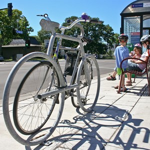 Bike Bike Rack - shown in galvanized steel