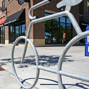 Bike Bike Rack - shown in galvanized steel
