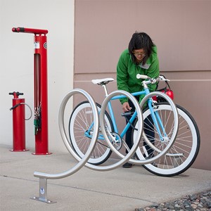 Helix Bike Rack - shown in stainless steel