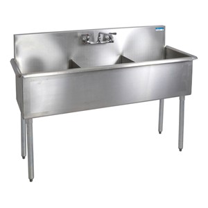 Budget Compartment Sink - 3 Sinks (18" L x 18" W x 12" D)