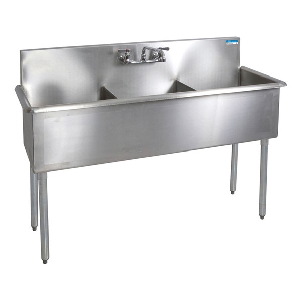 Budget Compartment Sink - 3 Sinks (18" L x 18" W x 12" D)