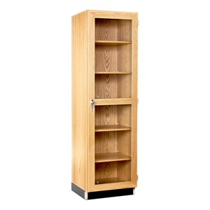 Tall Wood Storage Cabinet w/ Glass Doors (24" W)