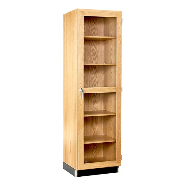 Tall Wood Storage Cabinet w/ Glass Doors (24" W)