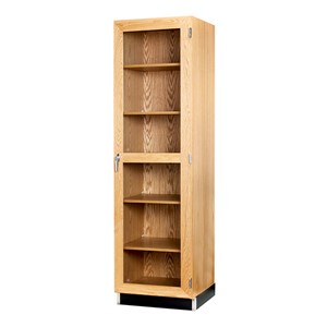Tall Wood Storage Cabinet w/ Glass Doors (24" W)