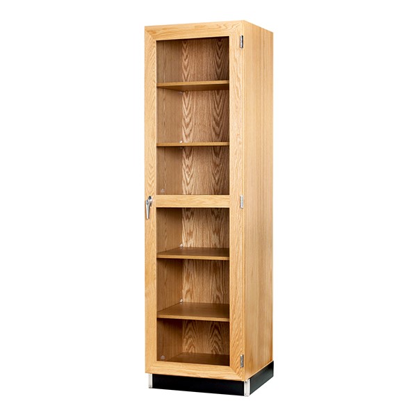 Tall Wood Storage Cabinet w/ Glass Doors (24" W)