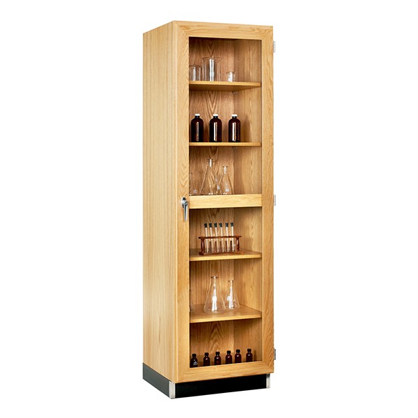 Tall Wood Storage Cabinet w/ Glass Doors (24" W)