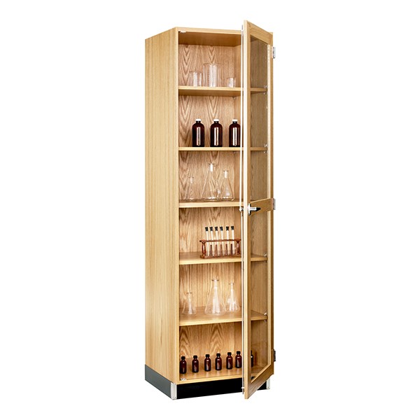 Tall Wood Storage Cabinet w/ Glass Doors (24" W)