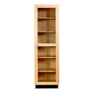 Tall Wood Storage Cabinet w/ Glass Doors (24" W)