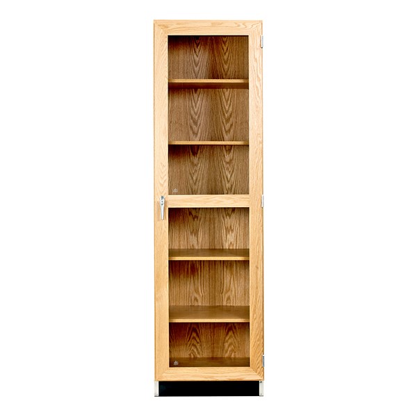 Tall Wood Storage Cabinet w/ Glass Doors (24" W)