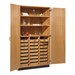 Tote Tray & Shelving Storage Cabinet - Oak