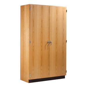 Tote Tray & Shelving Storage Cabinet - Oak