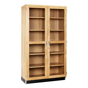 Tall Wood Storage Cabinet w/ Glass Doors (36" W)