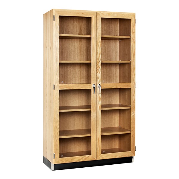 Tall Wood Storage Cabinet w/ Glass Doors (48" W)
