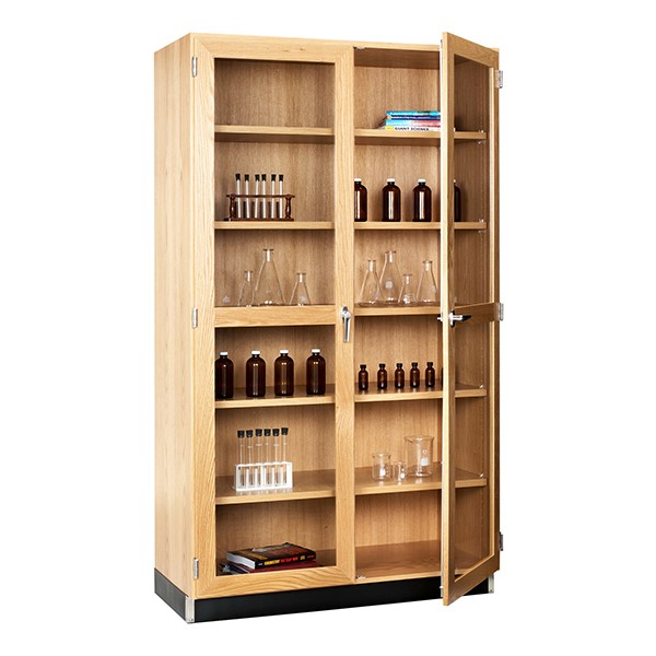 Tall Wood Storage Cabinet w/ Glass Doors (48" W)