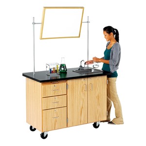 Mobile Desk w/ Sink - Whiteboard & test tubes not included
