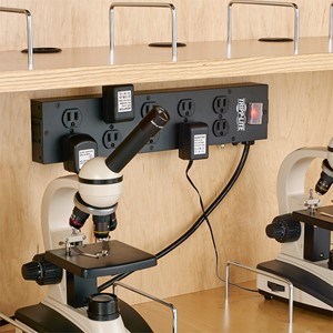 Microscope Storage Cabinet w/ Plastic Laminate Top & Charger - Power