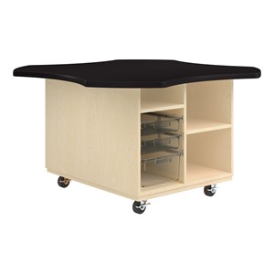 Intermix Mobile Workbench - black edgeband and black top laminate