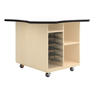 Intermix Mobile Workbench - black edgeband and white top laminate