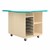 Intermix Mobile Workbench - aqua edgeband and white top laminate