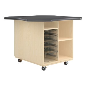 Intermix Mobile Workbench - charcoal edgeband and charcoal top laminate