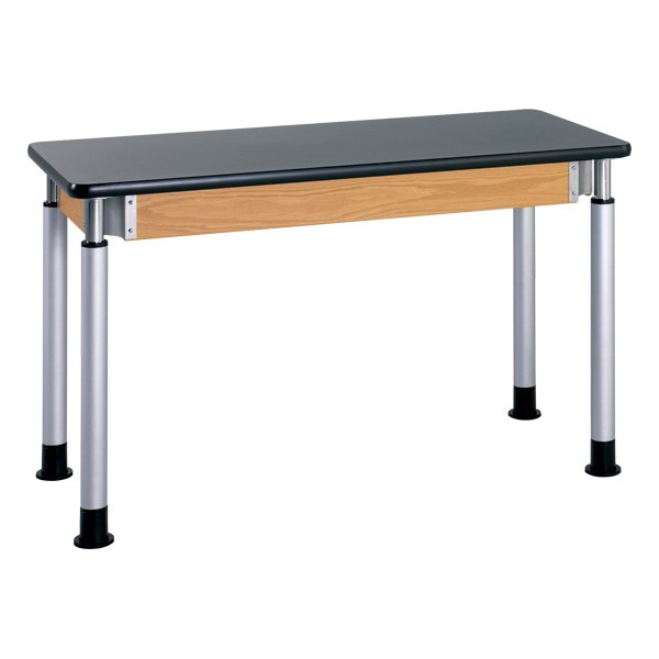 Adjustable-Height Science Lab Table w/ Laminate Top - Silver Powder Coated Legs