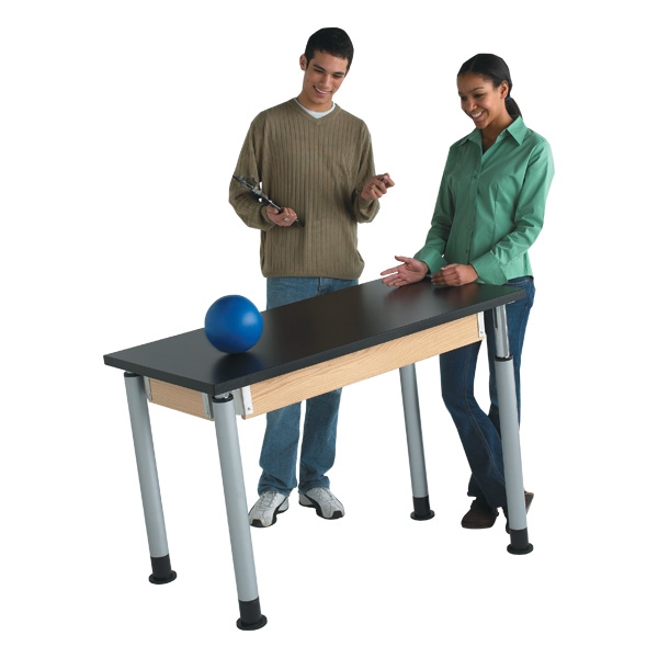 Adjustable-Height Science Table w/ ChemGuard Top - Silver Powder Coated Legs