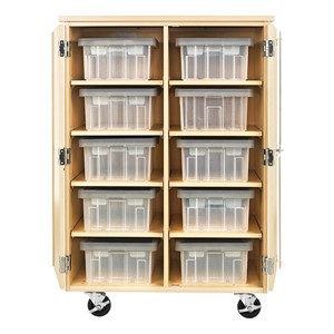 Robotics Tote Mobile Storage Cabinet w/ VEX Label (36" W x 24" D x 53" H) - Totes not included