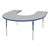 Horseshoe Table Adjustable-Height - Gray top w/ blue edge