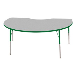 Kidney Table - Adjustable Height - Gray top w/ green edge