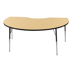 Kidney Table - Adjustable Height - Maple top w/ black edge