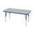 Rectangle Adjustable-Height Activity Table - Gray top w/ blue edge