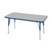 Rectangle Adjustable-Height Activity Table - Gray top w/ blue edge