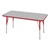 Rectangle Adjustable-Height Activity Table - Gray top w/ red edge