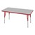Rectangle Adjustable-Height Activity Table - Gray top w/ red edge