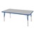 Rectangle Adjustable-Height Activity Table (60" W x 24" D) - Gray top w/ blue edge