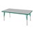 Rectangle Adjustable-Height Activity Table (60" W x 24" D) - Gray top w/ green edge