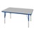 Rectangle Adjustable-Height Activity Table (48" W x 30" D) - Gray top w/ blue edge