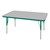 Rectangle Adjustable-Height Activity Table (48" W x 30" D) - Gray top w/ green edge